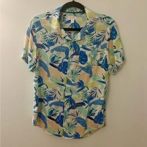 Cat & Jack Hawaiian Leaf Summer Shirt XL Polo Tropical Unisex Casual